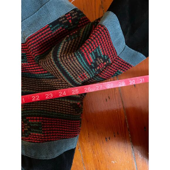 Vintage Scully Southwestern Bomber Jacket L Tapestry Suede Faux Fur - Picture 9 of 11